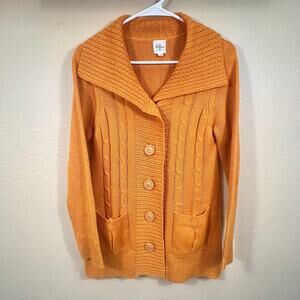 Effeci Womens Burnt Orangs Knitted Cardigan Sweater Size M